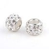 Polymer Clay Rhinestone European Beads CPDL-S007-05-1