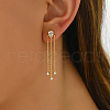 Elegant Teardrop Tassel 925 Sterling Silver Stud Earrings YG7714-5