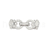 Anti-Tarnish 925 Sterling Silver Micro Pave Clear Cubic Zirconia Fold Over Clasps STER-P060-40P-1