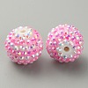 Stripe Pattern Resin Rhinestone Beads RESI-WH0034-20G-2