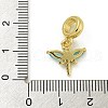 Rack Plating Brass Micro Pave Clear Cubic Zirconia European Dangle Pendants KK-Z067-29G-3