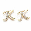 Brass Micro Pave Clear Cubic Zirconia Pendants KK-S360-053K-NF-2
