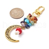 Alloy Hollow Moon & Lampwork Mushroom Pendant Decorations HJEW-JM01612-02-3