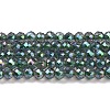 Electroplate Transparent Glass Beads Strands GLAA-H021-01B-FR01-2