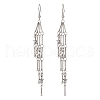Brass Bar Link Chain with Star Dangel Earrings EJEW-JE06458-02-3