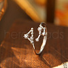 925 Sterling Silver Micro Pave Clear Cubic Zirconia Cuff Rings FS-WG4CDD9-11-1