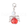 Angel Glass & Alloy & Synthetic Moonstone Pendant Decoration HJEW-JM02592-4
