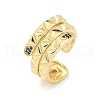 Brass Micro Pave Cubic Zirconia Open Cuff Rings for Women RJEW-R011-10G-01-4