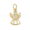 Brass Micro Pave Cubic Zirconia Charms ZIRC-I356-40G-1