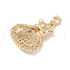 Brass Micro Pave Clear Cubic Zirconia Pendants KK-P273-08G-2