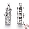 Rhodium Plated 925 Sterling Silver Micro Pave Cubic Zirconia Pendants STER-T004-61P-4