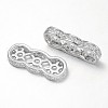 Filigree Brass Micro Pave Cubic Zirconia Spacer Bars ZIRC-D043-P-1