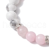 Natural Howlite & Cherry Blossom Jasper Round Beaded Stretch Bracelets BJEW-TA00528-01-4