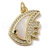 Brass Micro Pave Cubic Zirconia Pendants KK-Q808-29G-1