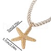 Starfish Alloy & Polyester Cord Pendant Necklaces & Stud Earrings Sets FS-WGCE349-01-4