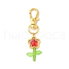 Flower Transparent Acrylic & Glass Pendant Decorations HJEW-JM03275-02-3
