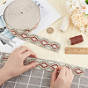 DELORIGIN 10 Yards Polyester Jacquard Cross Ribbon DIY-DR0001-55B-4