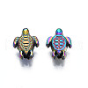 Rack Plating Rainbow Color Alloy Beads PALLOY-S180-343-3