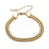 304 Stainless Steel Wheat Chain Bracelets for Women BJEW-C103-04G-4
