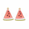 Light Gold Alloy Enamel Pendants ENAM-S126-129-2