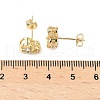 Brass Micro Pave Clear Cubic Zirconia Stud Earrings EJEW-D323-04G-5