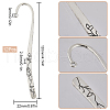 SUNNYCLUE 12Pcs Tibetan Style Alloy Bookmarks Findings with Hole PALLOY-SC0004-30-2