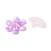 Rainbow Iridescent Plating Acrylic Beads OACR-U006-01G-2