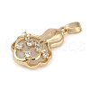 Brass Micro Pave Clear Cubic Zirconia Pendants ZIRC-M001-12G-2