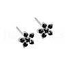 Elegant Sterling Silver Plum Cubic Zirconia Blossom Stud Earrings for Women VQ1749-10-1