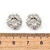 Flower Brass Micro Pave Cubic Zirconia European Beads KK-V008-19P-01-2
