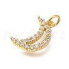 Rack Plating Brass Micro Pave Cubic Zirconia Pendants ZIRC-F142-13A-G-2