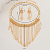 Elegant Middle Eastern Alloy Flower & Leaf Tassel Earrings & Necklaces Sets for Women EC1214-2