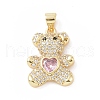 Brass Micro Pave Cubic Zirconia Pendants KK-C012-04G-2