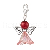 Angel Acrylic & Glass Pearl Pendant Decorations HJEW-JM02364-02-4