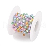 304 Stainless Steel & Dyed Shell Handmade Round Beads Chain CHS-H028-04B-01-3