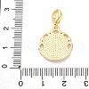 Brass Clear Cubic Zirconia European Dangle Pendants KK-D325-28G-03-3