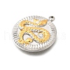 304 Stainless Steel & Rhinestone Pendants STAS-M123-02B-PG-2