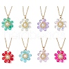 Glass & Glass Pearl Beads Pendants Necklaces for Women NJEW-MZ00106-2