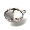 304 Stainless Steel Pendant Cabochon Settings X-STAS-I310-28P-2