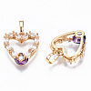 Brass Micro Cubic Zirconia Pendants KK-N235-026D-3