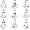 Unicraftale 10Pcs Eco-Friendly 316 Surgical Stainless Steel Micro Pave Clear Cubic Zirconia Charms RB-UN0001-05P-1