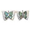 Rack Plating Brass Pave Natural Paua Shell & White Shell Big Pendants KK-U025-12P-08-1