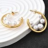 C-Shaped 304 Stainless Steel Stud Earrings EJEW-D315-04G-3