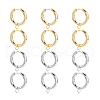 DICOSMETIC 12Pcs 2 Colors 201 Stainless Steel Huggie Hoop Earring Findings STAS-DC0015-45-8