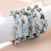 Natural Larimar Bead Stretch Bracelets BJEW-K213-65-3