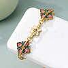 Brass Enamel Link Chain Bracelets for Women FS-WG2B9E4-05-1