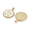 Brass Micro Pave Clear Cubic Zirconia Pendants KK-L213-010G-03-2