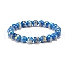 Natural Mashan Jade Round Beaded Stretch Bracelet BJEW-JB07970-01-1