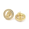 Brass Micro Pave Cubic Zirconia Ear Studs EJEW-P261-34G-2