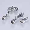 Tarnish Resistant 201 Stainless Steel Cord Ends STAS-F145-03P-8x4mm-2